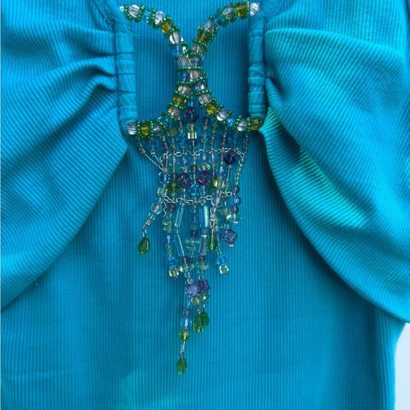 Turquoise Embellished Top - Picture 3 of 3
